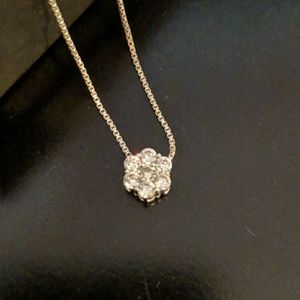 Sterling silver CZ necklace on 18" chain